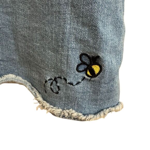 Disney Winnie the Pooh Denim Shortalls Overall Shorts Bees Size XL - Picture 4 of 7